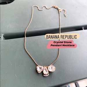 Banana Republic 3-Stone Crystal Pendant Necklace